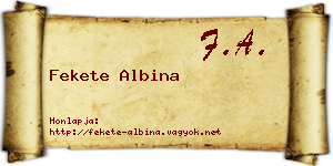 Fekete Albina névjegykártya